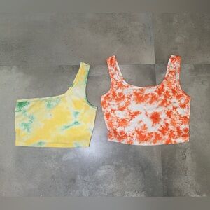 Two tie dye tanks